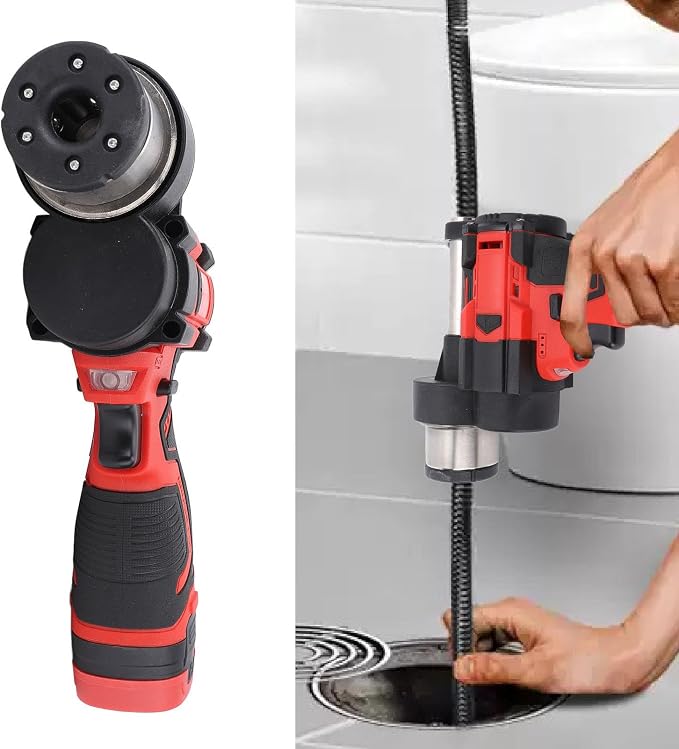 Luqeeg Electric Drain Snake, Handheld Brushless Drain Auger Electric Pipe Clog Remover with 4.5m Steel Cable Portable Drain Cleaning Machine for Bathroom Drain, Kitchen Sink, Sewer Pipe