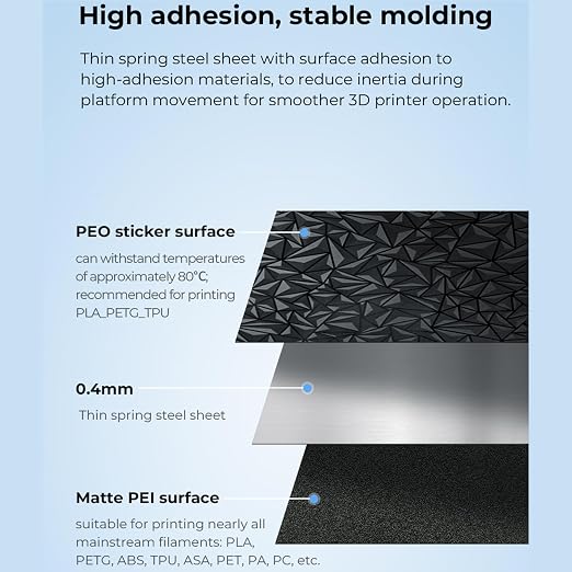 Creality Dual-Sided Printing Platform Board Kit for Ender 3 V3 SE, 3D Printer Glossy PEO + Coated PEI Double Side Build Plate Print Bed for Ender 3 KE, Ender 3 S1, Ender 5 S1, K1, Ender 3 235x235mm