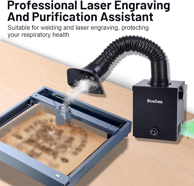 Solder Fume Extractor, DC motor Strong Suction Low Noise Soldering Fume Extractor, H13 HEPA Filter Smoke Extractor, Suitable for Hand Soldering,Jewelry Making, laser engraving