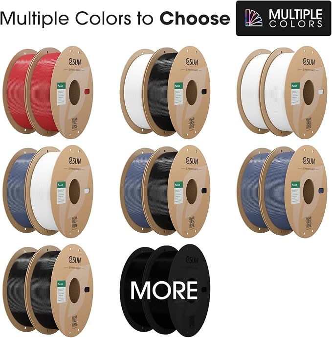 eSUN PLA Filament 1.75mm, High Toughness 3D Printer Filament Upgraded PLA Filament, Dimensional Accuracy +/- 0.03mm, 1KG per Spool, 2 Spools 3D Printing Filament, Black