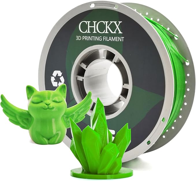 PETG 3D Printer Filament, Dimensional Accuracy +/- 0.03 mm, 1kg Spool(2.2lbs), 1.75 mm Fit for Most 3D Printers,Green