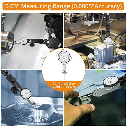 Neoteck 0.03" Test Indicator Set + 176lbs Magnetic Base Stand