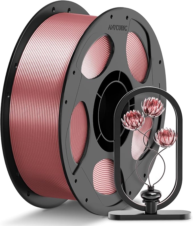 ANYCUBIC PETG Filament 1.75mm, 3D Printer Filament, Translucent and Vibrant, Dimensional Accuracy +/- 0.02mm, Print with Most FDM 3D Printers, 1KG Reusable Spool, Semi-Clear Pink