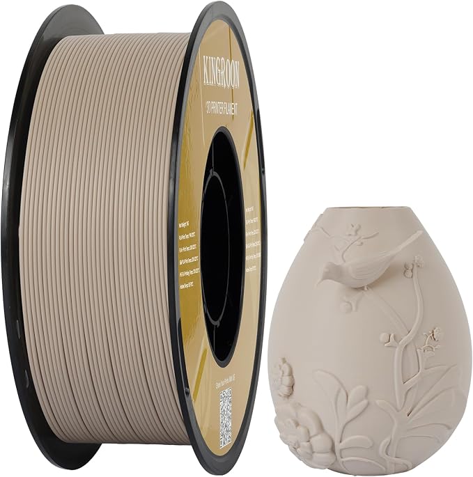 Kingroon Matte PLA Filament 1.75mm 3D Printer Filament Matte Filament 1kg Dimensional Accuracy +/- 0.02 mm (Matte Skin)