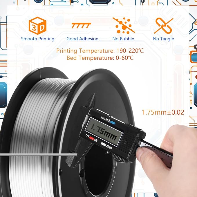 Pangda 3D Printer Filament Pla Bundle 1.75mm Multicolor, ±0.02mm Dimensional Accuracy, 3D Printing Filament for DIY Projects, Holiday Crafts(1.5 kg,Metallic Color)
