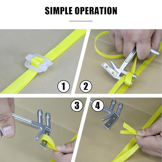 Heavy Duty Banding Strapping Tensioner & Cutter Manual Packaging Tools for 1/2"-3/4" Width Polyproplyn Poly Strap(Portable)