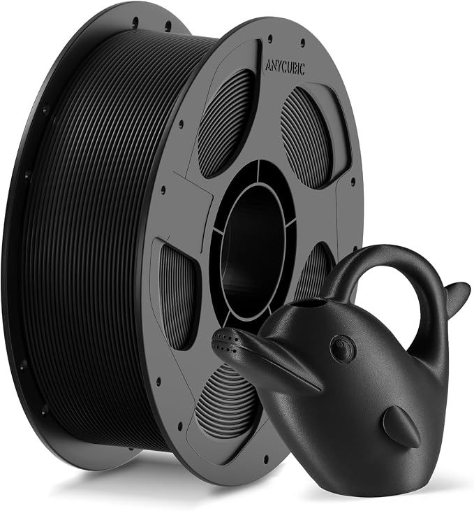 ANYCUBIC PETG-CF Carbon Fiber 3D Printer Filament 1.75mm, Durable Impact & Heat Resistant, Satin Carbon Fiber Texture, 1KG Reusable Spool, Black