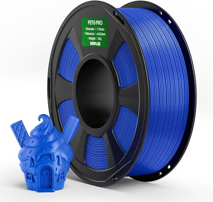 PETG PRO Filament 1.75mm Blue 1KG, 1.75mm PETG 3D Printer Filaments Enhanced Toughness and Weather Resistance, Fit for Most FDM 3D Printers