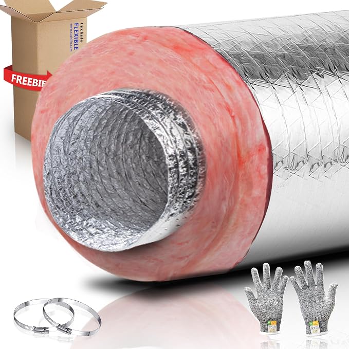 8 Inch Flexible HVAC Hose, 25 Feet R8 for Heating and Air Conditioning Systems