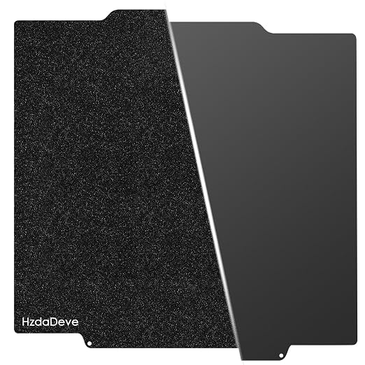 HzdaDeve Creator 5 Build Plate Dual-Textured and Smooth PEI Plate Sheet 256x256MM Heated Bed Spring Steel Flexible Platform Black Board for Flashforge Creator 5 Pro 3D Printer Accessories