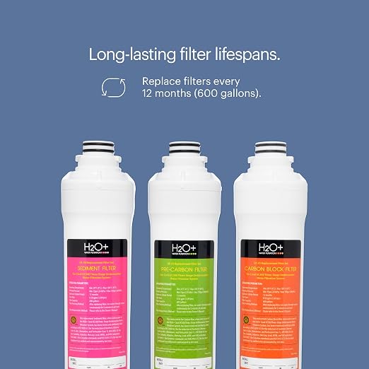 Brondell H2O+ Coral UC300 Three-Stage Undercounter Water Filtration System (UF-35 Replacement Filters)