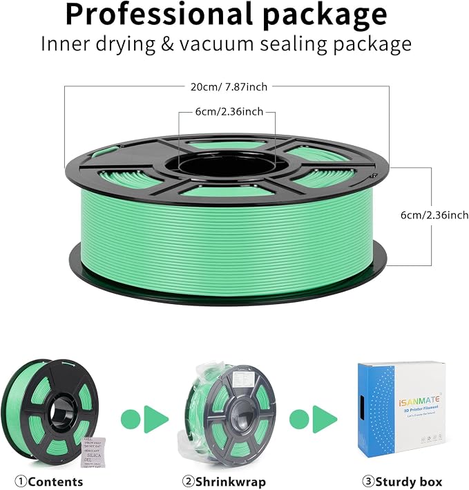 iSANMATE 3D Printer Filament ASA Mint Green, UV & Weather Resistant ASA Filament Perfect for Outdoor Functional Parts, for Bambu Lab 3D Printers,AMS,AMSLite, 1kg Spool (2.2lbs)