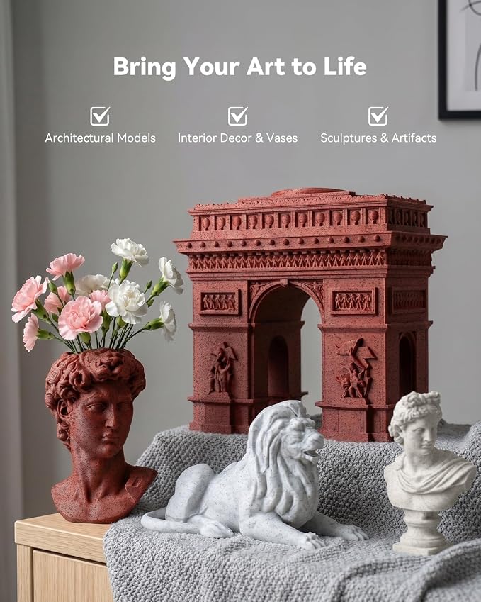 SUNLU Marble PLA Filament 1.75mm, Realistic Stone Veining & Matte Finish, 3D Printer Filament PLA Marble Texture, Ideal for Architectural Models and Decor, 1kg Spool, Chestnut Brown