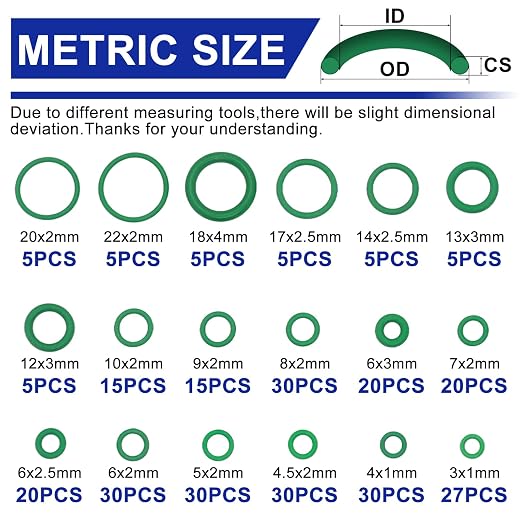 60 PCS 9 Sizes Gasket Air Conditioning System Seal Kit, 612 PCS 36 Sizes A/C O Ring Seals Rubber O-Rings