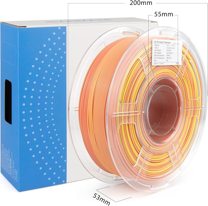 iSANMATE Rainbow PLA+ Filament 1.75mm, Fast Color Change Rainbow Filament 3D Printing Filament, Multicolor Color Changing PLA Filament 1KG Spool (Sunset)