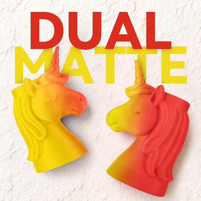 SUNLU Dual Color Matte PLA Filament 1.75mm, Matte 3D Printer PLA Filament, PLA Filament 1kg Spool (2.2lbs), Dimensional Accuracy +/- 0.02mm, Yellow Red