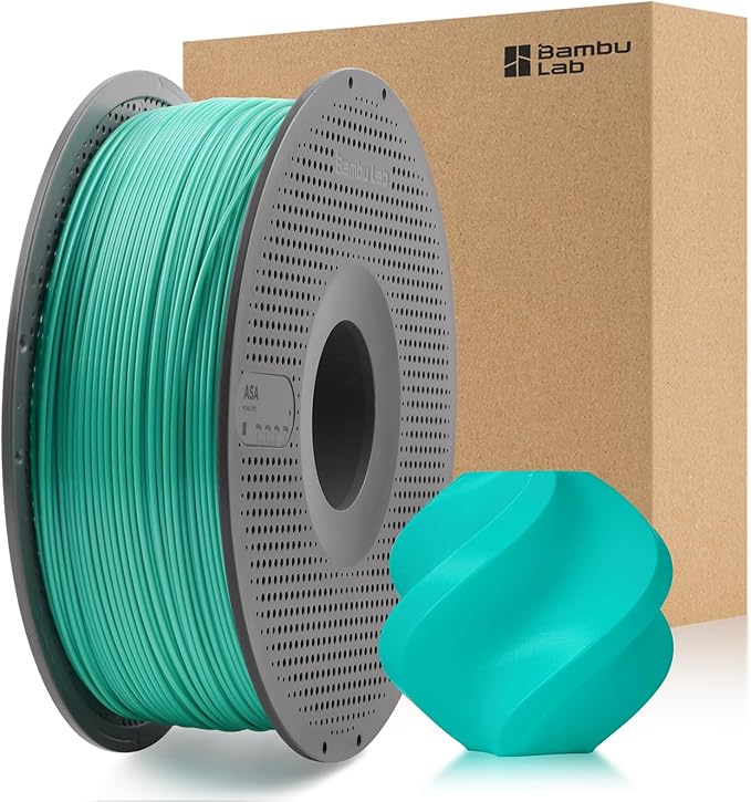Bamboo Original 1.75MM ASA Filament UV Resistance and Highly Durable with Spool with RFID for Bambu Lab X1,P1 P2S,H2D AMS 1KG +/- 0.03mm (Green 45500)