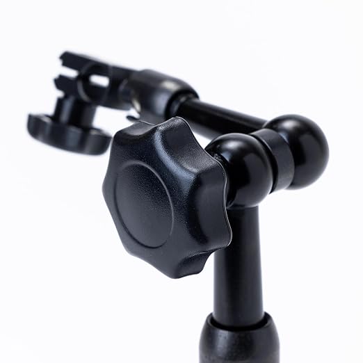 PEC Tools Mini Universal Arm Magnetic Base with Mechanical Locking System, 77lb/35kg Holding Force, Fits 6mm & 3/8" Stems & Dovetail, Compact Precision Indicator Stand