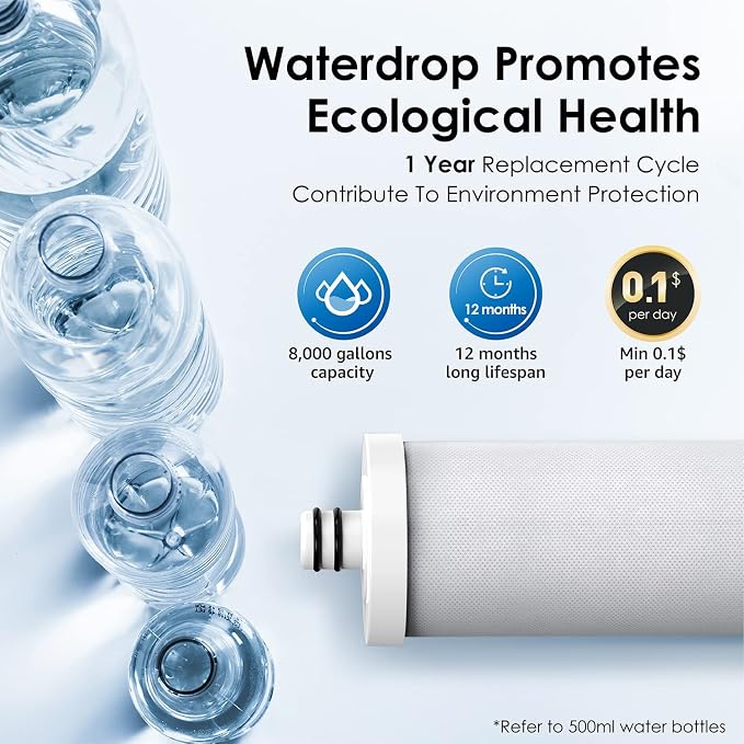 [Original] Waterdrop CFF-01 Water Filter Replacement for Waterdrop WD-CTF-01/CTF-02, NSF/ANSI 42&372 Certified, 5-stage Water Filter, Reduces Heavy Metals, Bad Taste and Up to 99% of Chlorine, 2 Pack