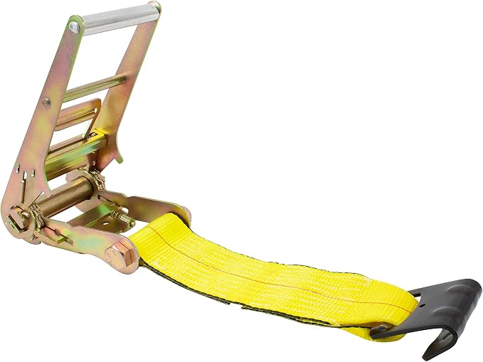 Mytee Products 10 Pack 4" Ratchet with 11" Flat Hook (No Strap) - Zinc-Coated Replacement Ratchet Only for 4 Inch Winch Straps - 5400 lbs WLL DOT Compliant Tie Down Accessory for Flatbed Trailer Cargo