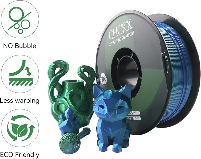 16 Pack PLA Filament Bundle, Silk Dual Color PLA Filament, 1.75mm, 1kg Spool (2.2lbs), Dimensional Accuracy +/- 0.02mm, 16 Different Dual Colors Gradient Filament for Most FDM 3D Printers