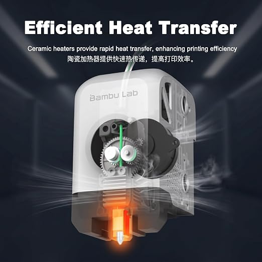 3PCS 0.2mm Integrated Hotend Nozzle for Bambu Lab P1P/P1S, Hardened Steel All-Metal Print Head, 300℃ High Temp, Built-in Thermistor & Ceramic Heater, High Precision Printing