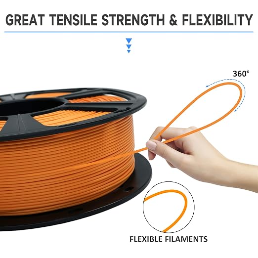 GIANTARM 3D Printer Filament, Orange Pla Filament, 1Kg(2.2lbs) Spool, 1.75mm Dimension Accuracy +/- 0.03mm, 3D Printing Filament