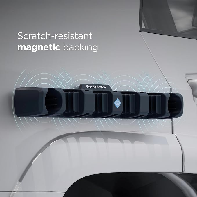 Gravity Grabber Grab Bar – Magnetic Car Mount Gear Rest for Skis, Snowboards, Bikes, Poles, Rods, & Outdoor Equipment | Silicone Vehicle Mount | Tailgate Storage | 1 Pck