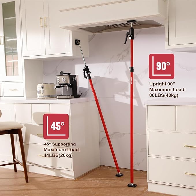 Cabinet Jacks for Installing Cabinets Heavy Duty Third Hand Support Pole Drywall Lift Premium Dust Barrier Poles Telescopic Adjustable 4-Pack