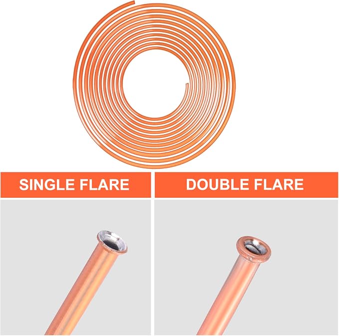 3/16" Brake Line - Easy to Bend Tubing - 25 ft 3/16 Copper Coated Brake Line + 16 x Brake Line Fittings and 4 x Threads Unions