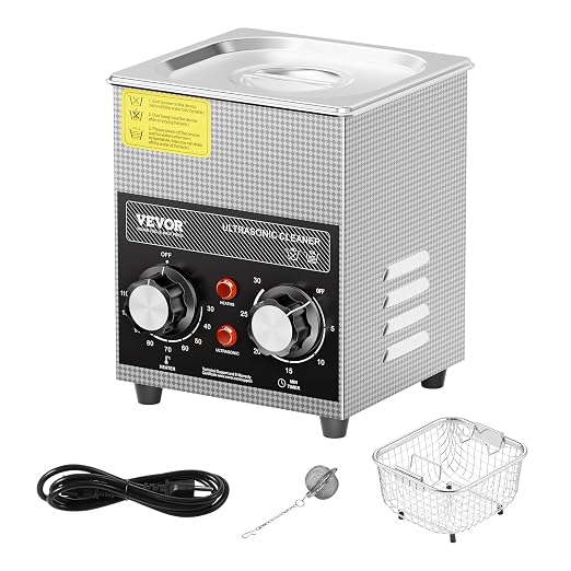 VEVOR 2L Ultrasonic Cleaner with Heater Timer & Basket, Professional Digital Sonic Cavitation Machine, 60W Cleaning Machine for Watch Instruments, Glasses, Coin, Metal Parts, Tool