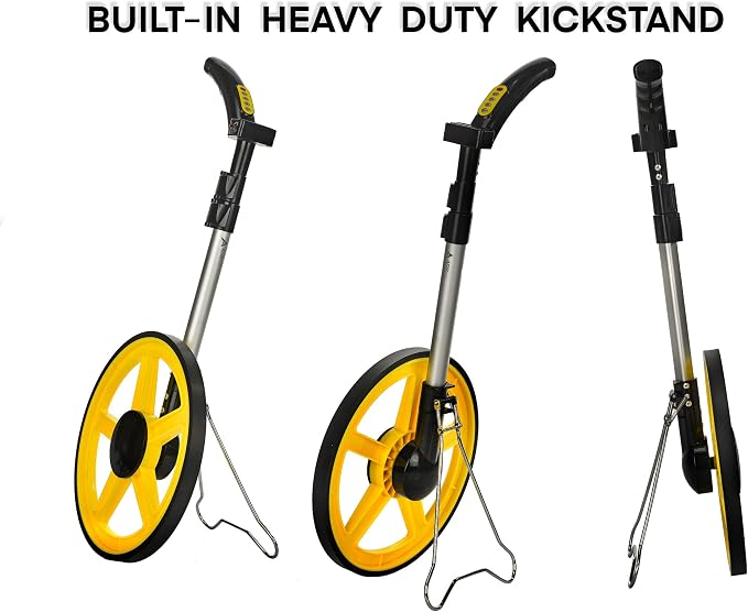 AdirPro Digital Distance Measuring Wheel - Large Digital LCD Display - 12 Commercial Grade Feet-Inch - Free Carrying Bag