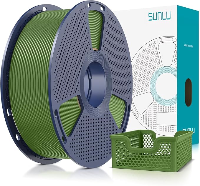 SUNLU Upgrade PLA+2.0 3D Printer Filament, High Speed PLA Plus Filament 1.75mm, 30mm/s - 600mm/s Print Range, Tougher and Stronger, Dimensional Accuracy +/-0.02mm, 1KG Spool(2.2lbs), Olive Green