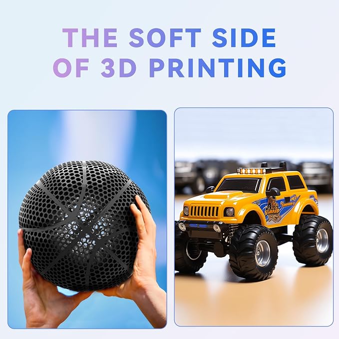 Official Creality TPU Filament 1.75mm 1KG, Flexible 3D Printer Filament, 95A Shore High Hardness & Resilience, Dimensional Accuracy +/- 0.03 mm for Most FDM 3D Printers