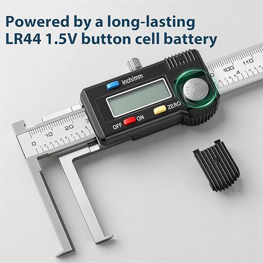 Internal Groove Digital Caliper 150mm/ 6" | High-Precision Outer Groove Measuring Tool, LCD Display Stainless Steel Body, Storage Case, Smooth Sliding Track