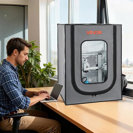 VEVOR 3D Printer Enclosure with Ventilation, Dustproof Waterproof Oxford Cloth Resin 3D Printer Tent, Constant Temperature Protective Case with LED, Compatible with Photon Mono/Mars 3, FDM/LCD Printer