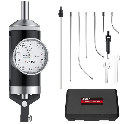 XUNTOP 0-0.15''/0.0005''Coaxial Centering Indicator for Milling and Boring Machines 100RPM Co-Ax Indicator with 6 Feelers for Workpiece Center Alignment