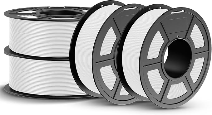 JAYO Matte PLA 3D Printer Filament 1.75mm Bundle, 4 Pack 1.1kg Spools (4.4kg Total), Matte Surface Conceals Layer Lines, Dimensional Accuracy 0.02mm, White