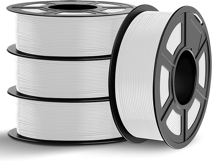 TECBEARS PETG Filament 1.75mm 4KG, 3D Printer Filament Bundle PETG, Strong Toughness, 4 * 1KG(1320M) Filament High Precision, Dimensional Accuracy ±0.02mm, Pack of 4,White