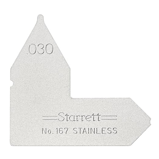 Starrett Individual Radius Gage for Both Convex and Concave Radii - Ideal for Carpenters and Constructions - Stainless Steel, .030" Radius Gage, Inch Reading - 167-030
