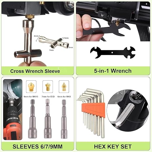 176 PCS 3D Printing Tool Kit, 3D Printing Accessories with Nozzle Cleaning Kit, Deburring Tool, Digital Caliper, Smoothing Tools, 3D Printer Tools for Model Measuring Removing Finishing 3D Print