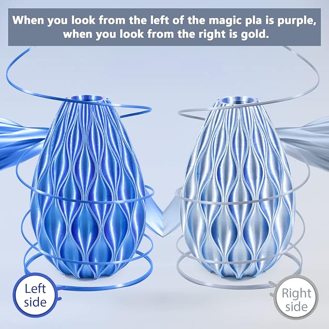 iSANMATE PLA 3D Printer Filament, PLA Filament 1.75mm Dual Color Silk PLA, Silk Blue Silver 3D Printing Filament,1 kg Spool