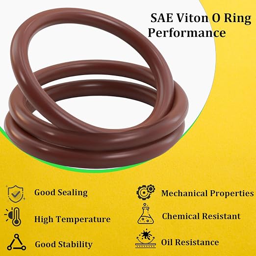 396 PCS SAE FKM Viton O Ring Assortment Kit, 30 Sizes Viton O-Ring Kit, Shore 75A Durometer, Metric O Ring Kit for Cylinders, Hydraulic, Automotive and Plumbing Repair, Yellow Box