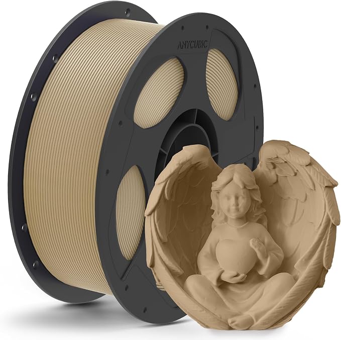 ANYCUBIC Matte PLA Filament 1.75mm, 3D Printing PLA Filament 1.75mm Dimensional Accuracy +/- 0.03mm, 1KG Reusable Spool (2.2 lbs), Latte Brown
