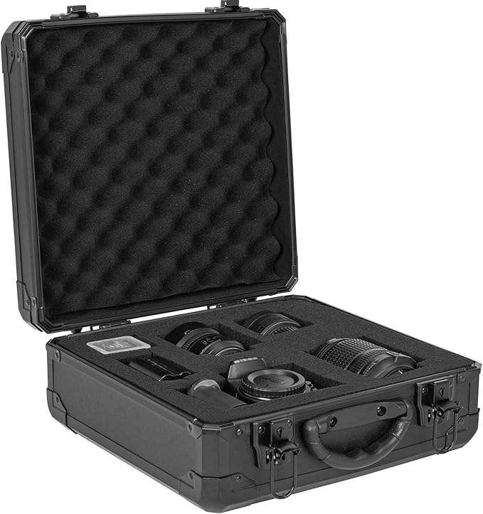 Protective Hard Case Shockproof Water-resistant with Customized DIY Foam Insert fit for Camera, Laptops, etc, 12.2 X 12.2 X 4.5-Inch