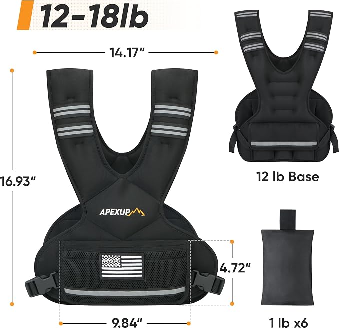 TICONN Reflective Safety Vest (1PK,L) + Adjustable Weighted Vest 4-10lbs