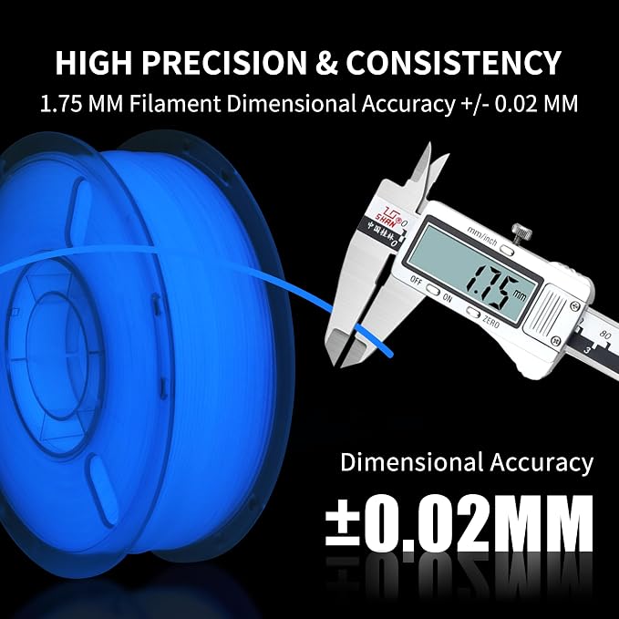 RAMBERY Glow in The Dark Blue 3D Printer Filament Luminous PLA Filament 1.75mm 3D Printing Filament Fit Most FDM Printers, 1kg(2.2lbs)/Spool