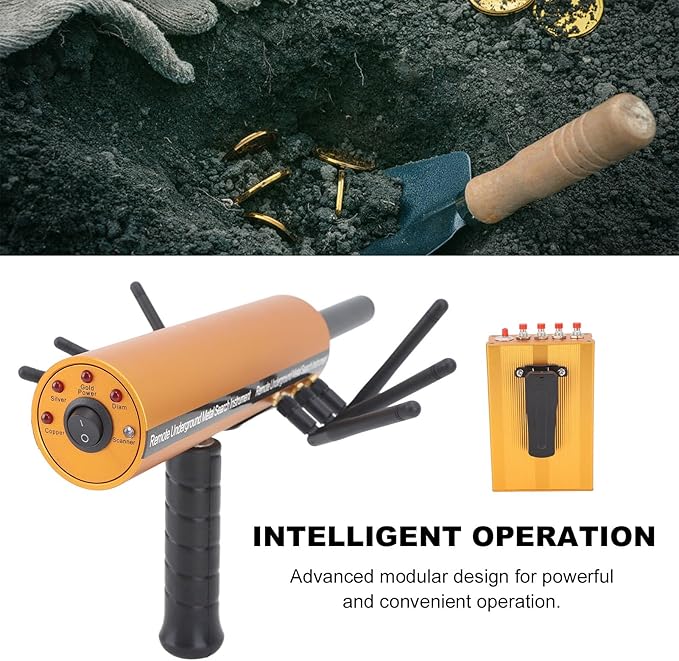 Metal Detector, 30m Depth 1200m Range Metal Pinpointer Handheld Metal Finder Gold Detector with 6 Antenna Underground Metal Treasure Finder for Gold, Silver, Jewelry
