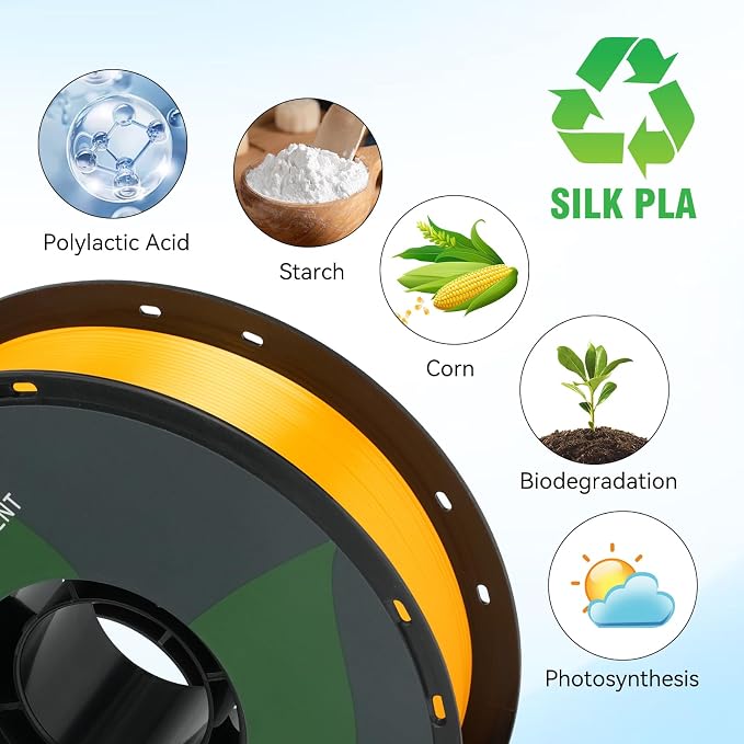 Silk PLA 3D Printer Filament Bundle, 1.75mm, 16 Colors, Dimensional Accuracy +/- 0.02mm, 16 roll Multicolor Set