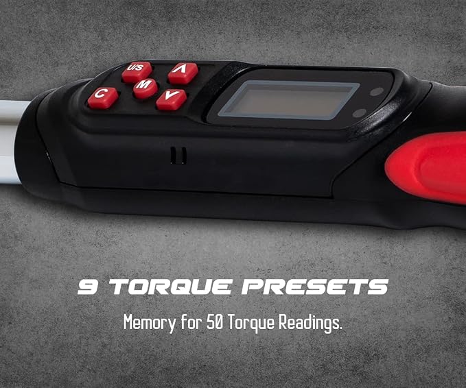 Tapha Tools Digital Torque Screwdriver 0.44-4.42 in-lbs (5-50 cN-m / 0.51-5.1 kg-cm) Torque Range, Accurate to ±2% Dual Direction, LED and Buzzer Notification, Preset Memory (SPN-T05BN)